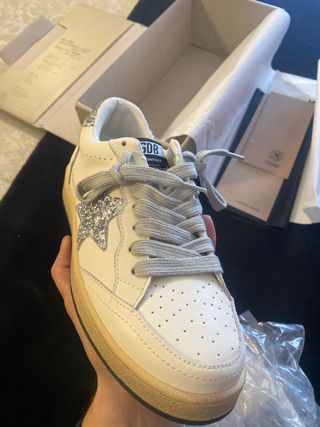 Golden Goose Ballstar Branco e Prata