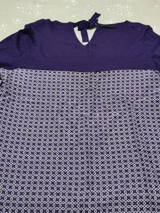 Pantalón Purificación García Morado y blusa a jueg