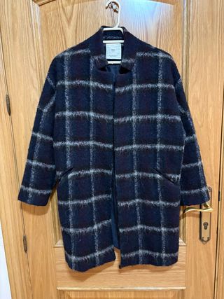 Abrigo cuadros Mango Talla S