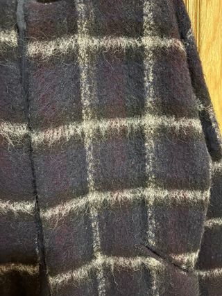 Abrigo cuadros Mango Talla S