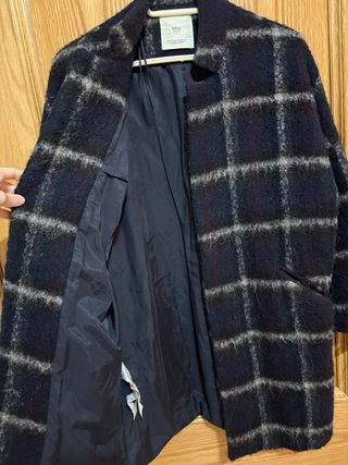 Abrigo cuadros Mango Talla S