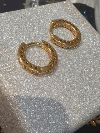 Pendientes Aro Corazón Bañados en Oro