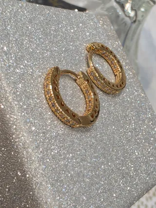 Pendientes Aro Corazón Bañados en Oro