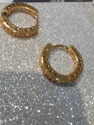 Pendientes Aro Corazón Bañados en Oro