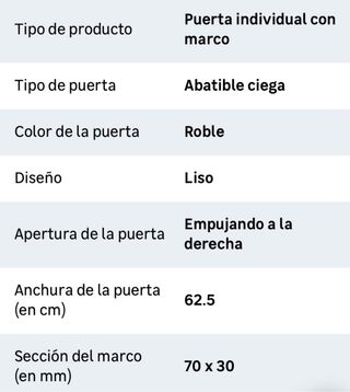 Puerta abatible Oslo Roble Nature (derecha)