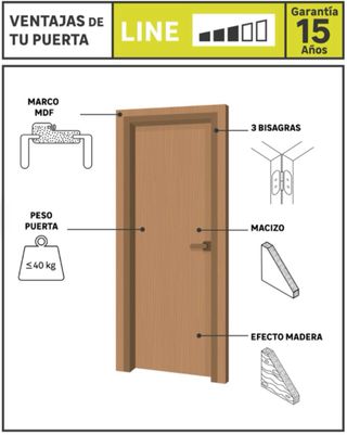 Puerta abatible Oslo Roble Nature (derecha)