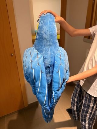Peluche Loro Grande Azul y Amarillo