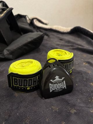 Bolsa Buddha Fight Wear Muay Thai Negra y Dorada