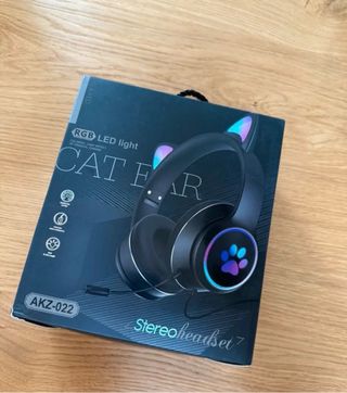 Cuffie gaming nere con orecchie da gatto