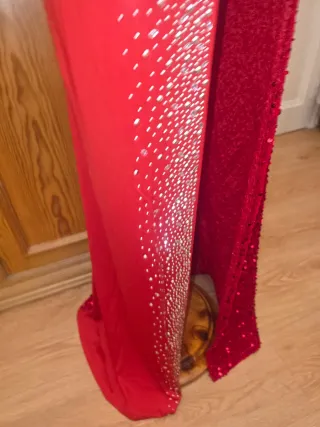 Vestido de fiesta rojo y dorado Xs/S