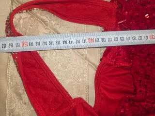 Vestido de fiesta rojo y dorado Xs/S