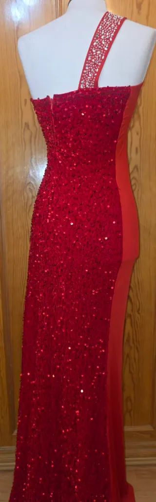 Vestido de fiesta rojo y dorado Xs/S