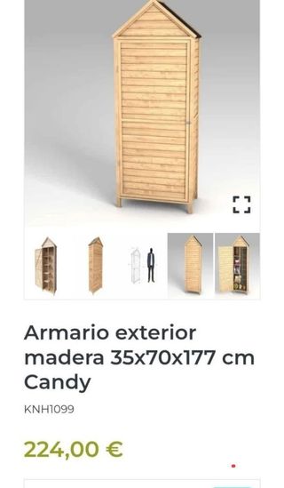Armario exterior madera 35x70x177cm