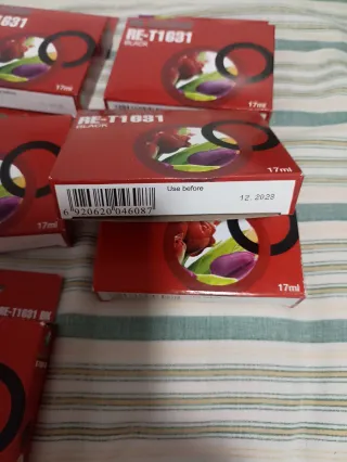 Tinta RE-T1631 Negra Compatible (6 Unidades)