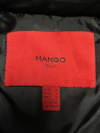 Abrigo Mango Suit Negro con Capucha