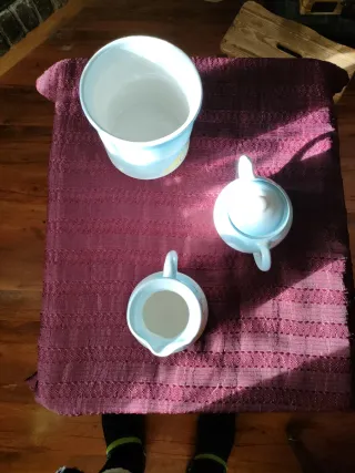 Conjunto Azucarero, Jarrita y Bol Cerámica