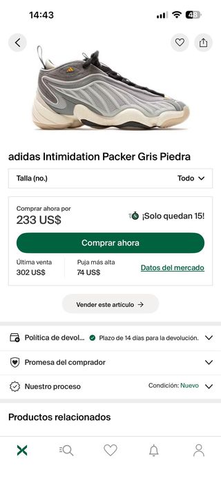 Zapatillas Adidas intimidation Packer 44 poco uso
