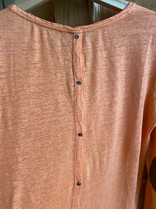 Blusa Massimo Dutti L Naranja Lino y Elastano