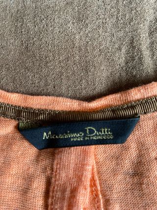 Blusa Massimo Dutti L Naranja Lino y Elastano