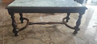 Mesa de centro madera y mármol