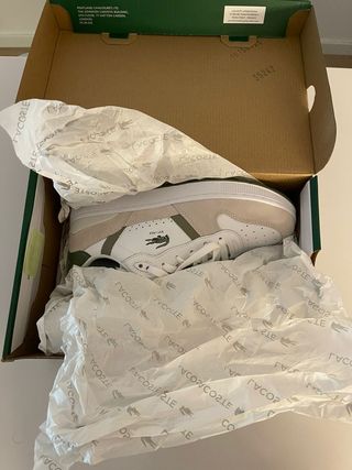 Zapatillas Lacoste Hombre Beige/Blanco Nuevas