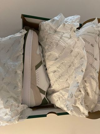 Zapatillas Lacoste Hombre Beige/Blanco Nuevas