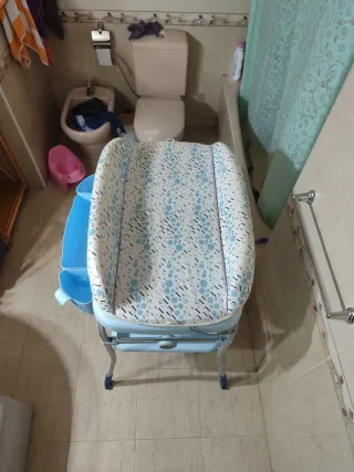 Bañera cambiador bebé azul