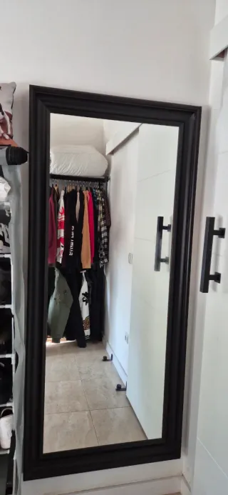 Espejo Marco Negro Madera