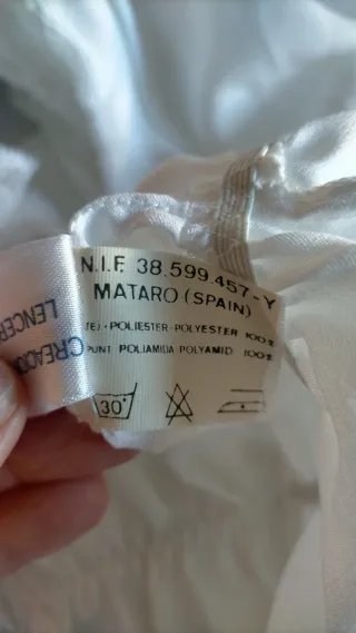 Conjunto lencero camisón y bata blanco