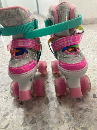 Pattini da ragazza Sumeber rosa e argentati