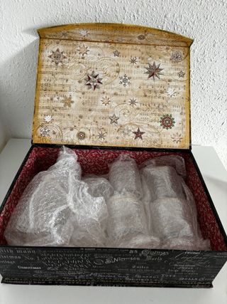 Juego Decantador y Vasos Cristal Dorado