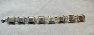 CONJUNTO OJO DE TIGRE: PULSERA Y PENDIENTES PLATA