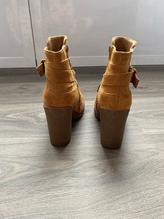 Botín plataforma mujer beige/marrón