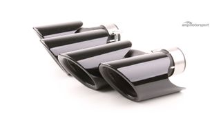 COLAS DE ESCAPE DOBLES PARA PORSCHE CAYENNE 95B 14-17 NEGRO BRILLANTE