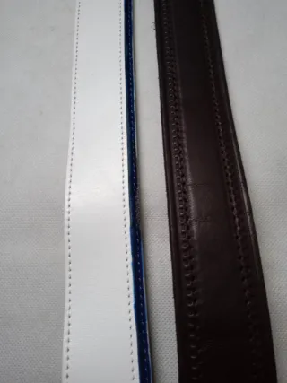 Set 2 Cinture Pelle Uomo Marrone Bianco.