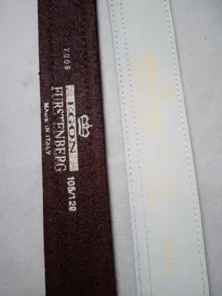 Set 2 Cinture Pelle Uomo Marrone Bianco.