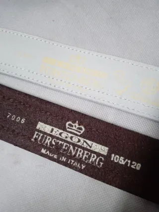 Set 2 Cinture Pelle Uomo Marrone Bianco.