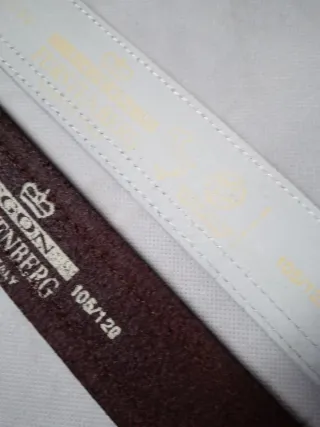 Set 2 Cinture Pelle Uomo Marrone Bianco.