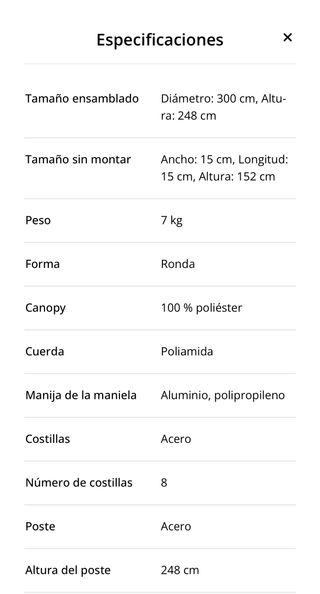 Sombrilla jardín HALK Ø300 cm gris oscuro (JYSK)