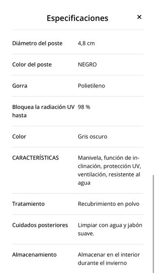 Sombrilla jardín HALK Ø300 cm gris oscuro (JYSK)