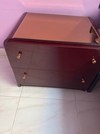 Armario puertas correderas espejo burdeos