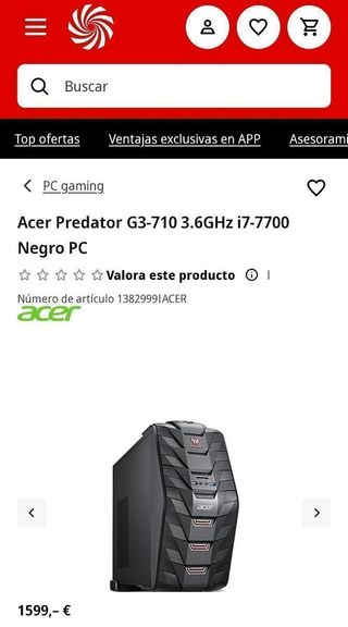 Acer Predator G3-710 i7-7700 PC Gaming