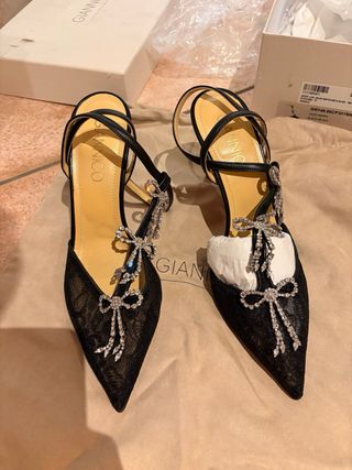 Scarpe Giannico con fiocchi e strass