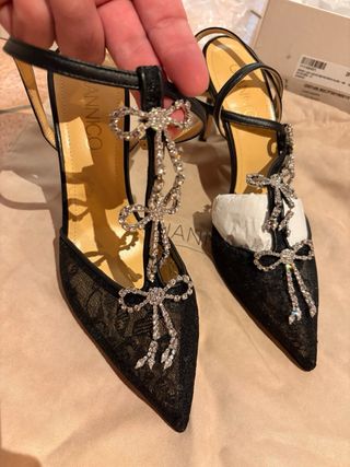 Scarpe Giannico con fiocchi e strass