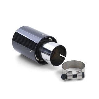 4 COLAS ESCAPES REDONDAS CARBONO BRILLO LOOK BMW