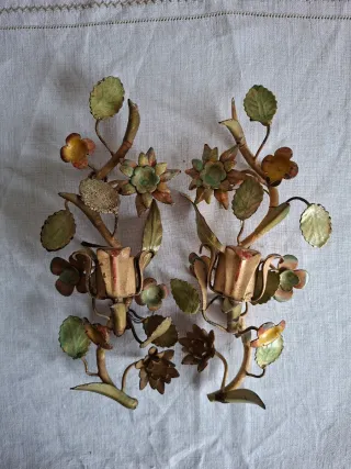 Coppia applique vintage antica