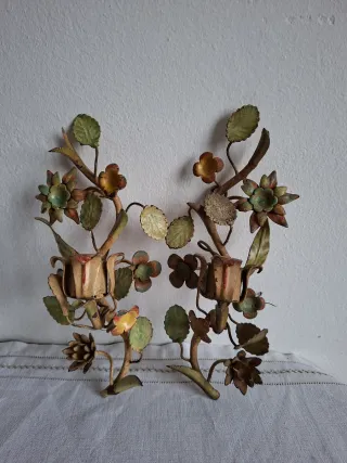 Coppia applique vintage antica