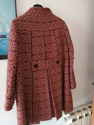 Abrigo fino lana y algodón estampado