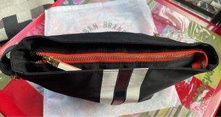 BOLSO NEGRO Impermeable Rayas Blancas+REGALO