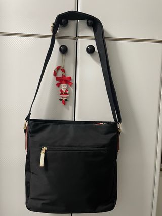 BOLSO NEGRO Impermeable Rayas Blancas+REGALO